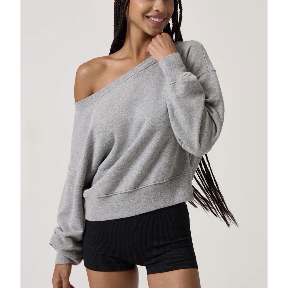 Spiritual Gangster Womens Off The Shoulder Sweatshirt Size Medium 100 Cotton
